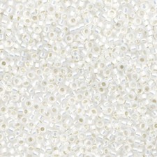 Miyuki rocailles Perlen 15/0 - Gilt lined white opal 15-551